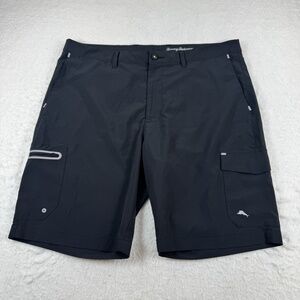 Tommy Bahama Swim Shorts Mens Size 38 Black IslandZone Cargo Quick Dry Lined